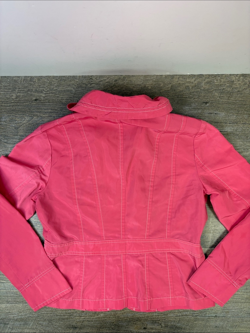 Tribal Bright Pink Tapered Zip Front Jacket Size 6 - Picture 3 of 10